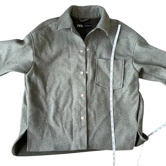 Zara Women’s Oversized Shacket Shirt Jacket Green Size SM grunge outdoor fall - Picture 8 of 9